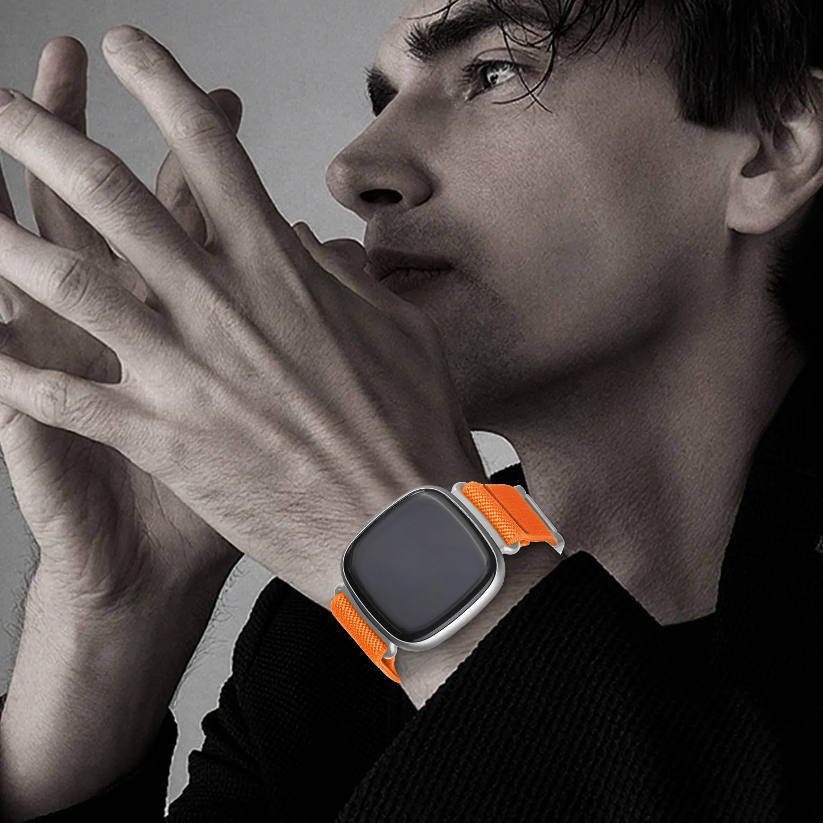 حزام نايلون مرن المظلة لـ Fitbit Versa 4 3 Sense 2 ملحقات الفرقة استبدال سوار كوريا المضفر لـ Fitbit Versa