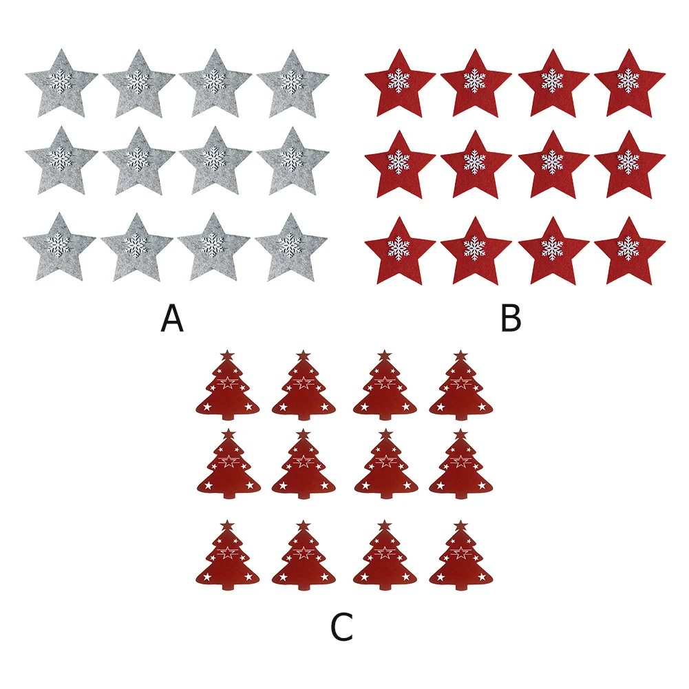 Christmas Style Knife Fork Cutlery Bag Non-Toxic Tasteless Kitchen Tableware Holder Soft  Portable for Festive Decoration