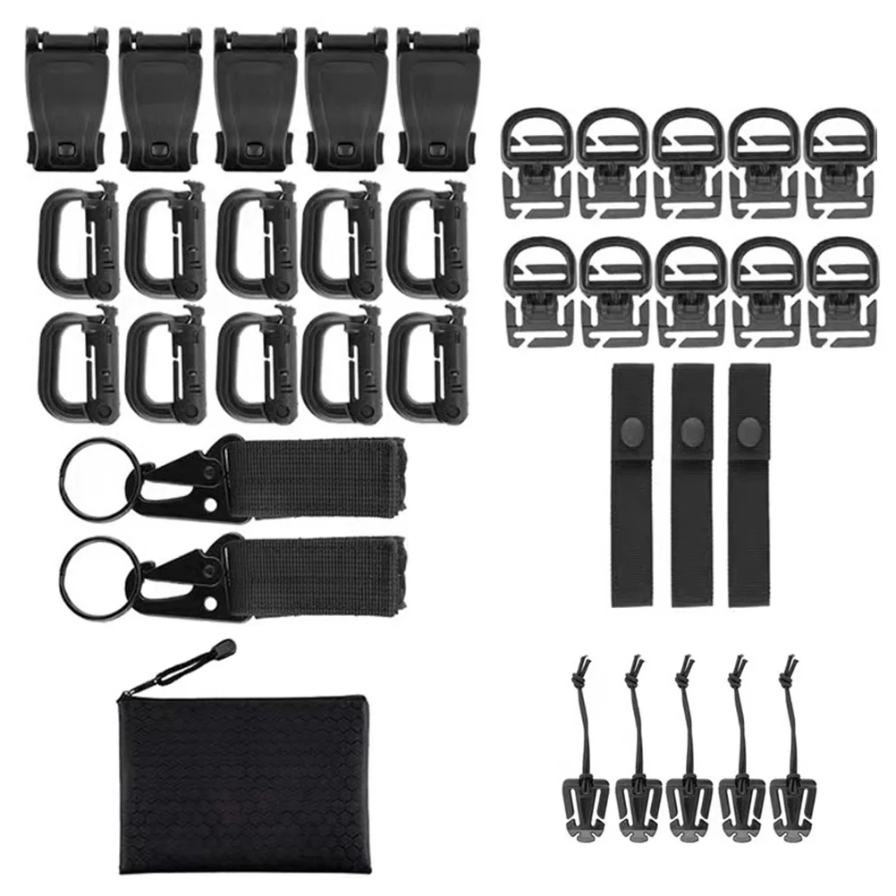 

Outdoor Carabiner Set D-shaped Buckles Hard Plastic Attachments Multi-function Hanging Straps Camping Hiking Hunting Gear
