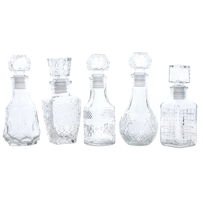 1Pc 100/150ml Clear Glass Whiskey Decanter Bottle, Liquor Bo