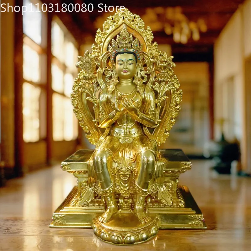 Copper gilding Maitreya STRONG BUDDHA Future Buddha statue Tibet Qiangpa Buddha sculpture,27cm,30cm