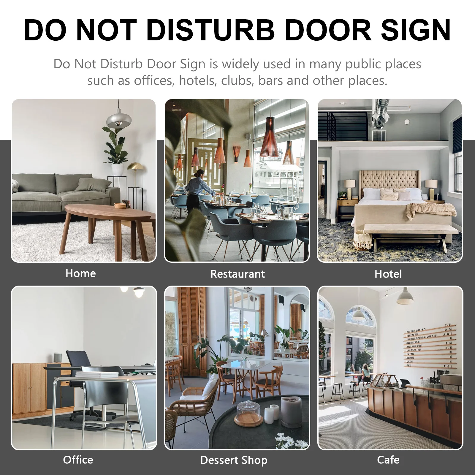 

Reversible Door Hanger Sign Do Not Disturb and Please Clean Room Tag for Hotel Lounge Privacy Door Knob Sign