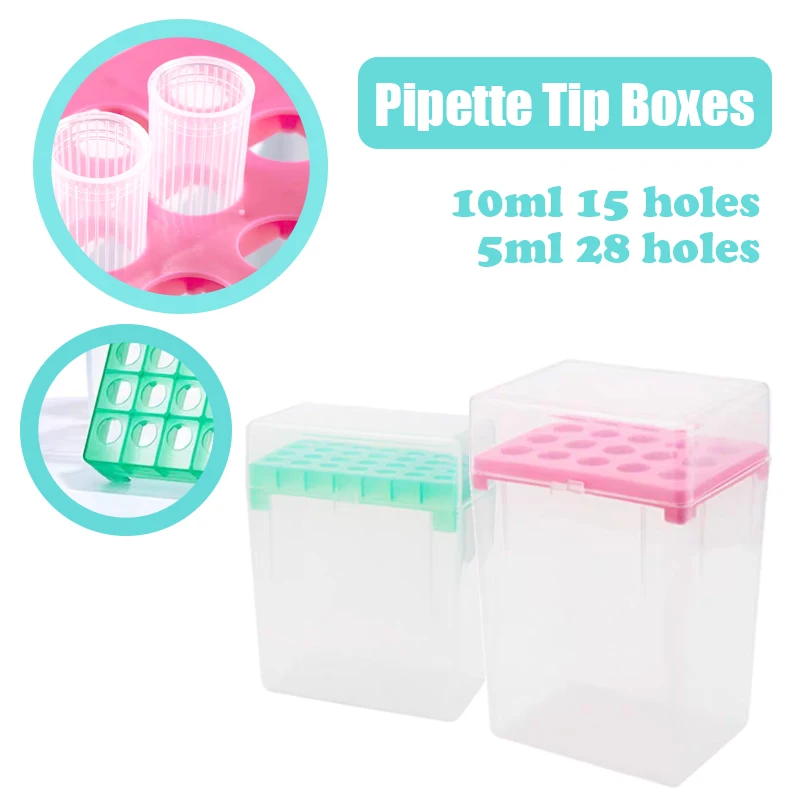 

10ml15holes/5ml 28holes Lab pipette box sterile reagent tube box pipette Biological Laboratory Pipette Tip Cartridge For