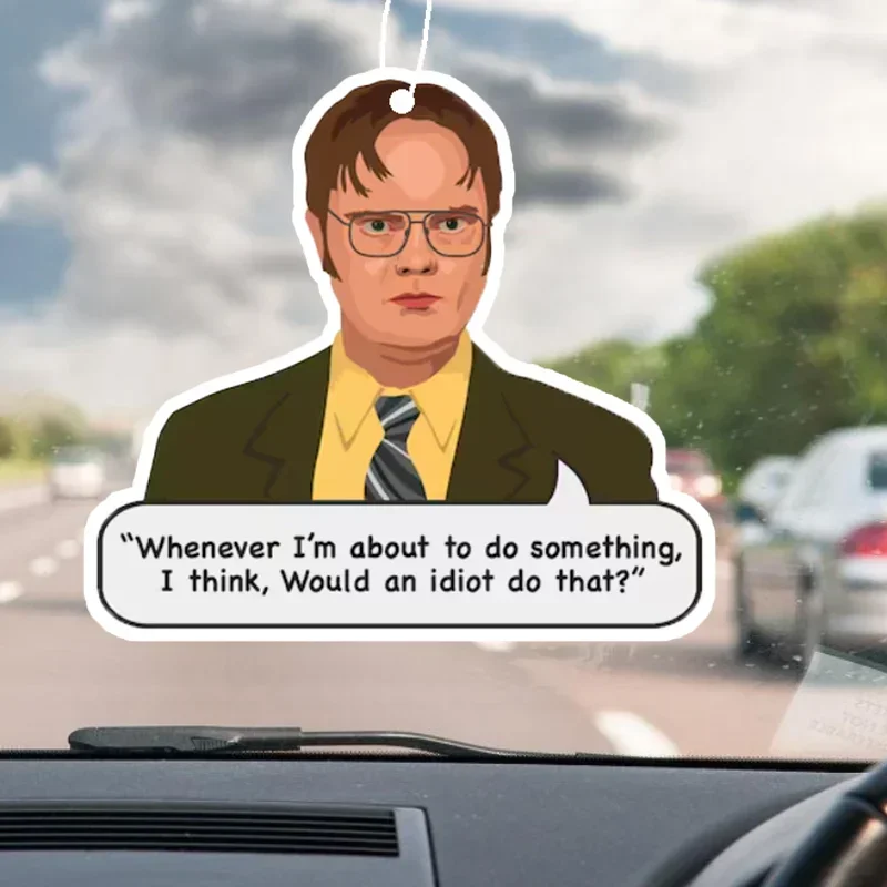 Oficina. ¿Debía un idiota? Ambientador para coche - Hoja difusora para coche con perfume colgante para espejo de coche - interior del coche