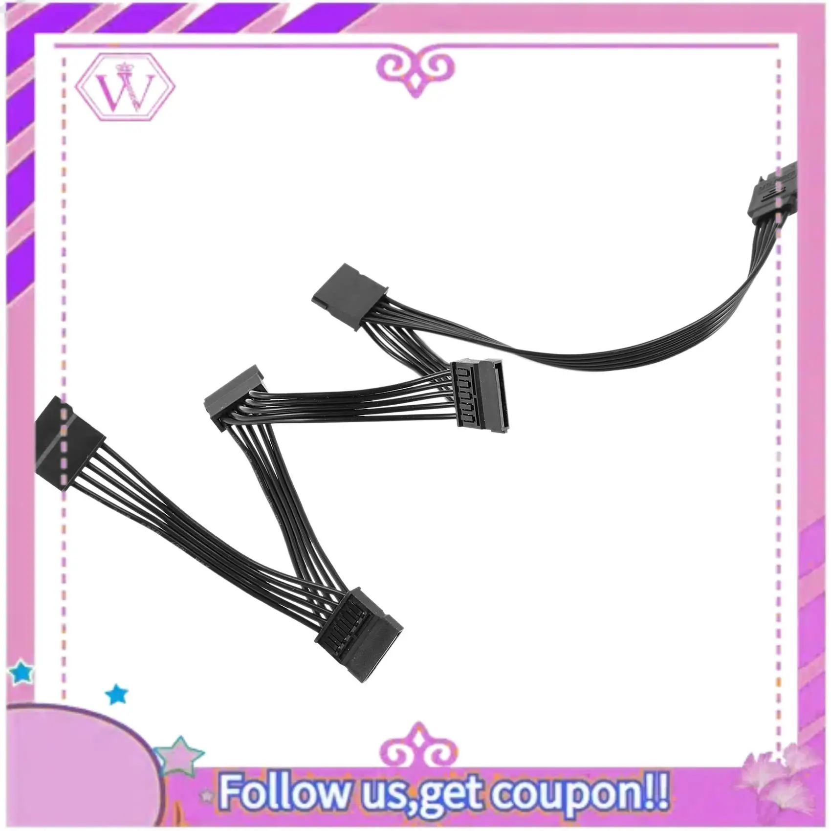 15 Pin SATA Power Extension Hard Drive Cable 1 Male To 5 Female Power Supply Splitter Adapter Cable For DIY PC Sever