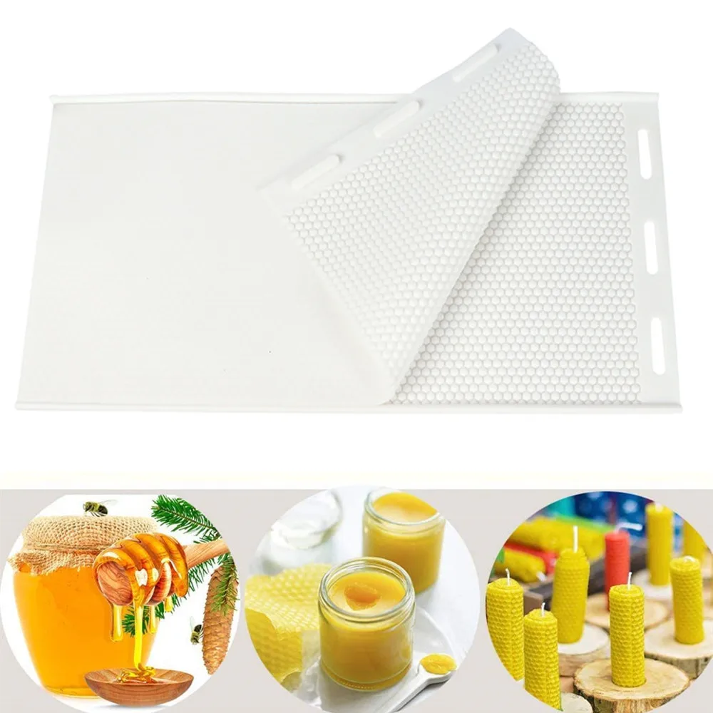 Beeswax Foundation Silicone Beeswax Sheets Mold Honeycomb Sheets Wax Foundation Sheets for Beekeeping Candle Making