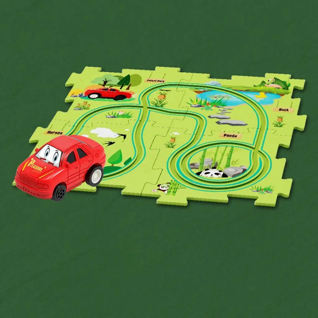 Slot Rail Toys Kids Montessori Educational Race Car Track Set Baby Classic Action Toy Age 3 to 4