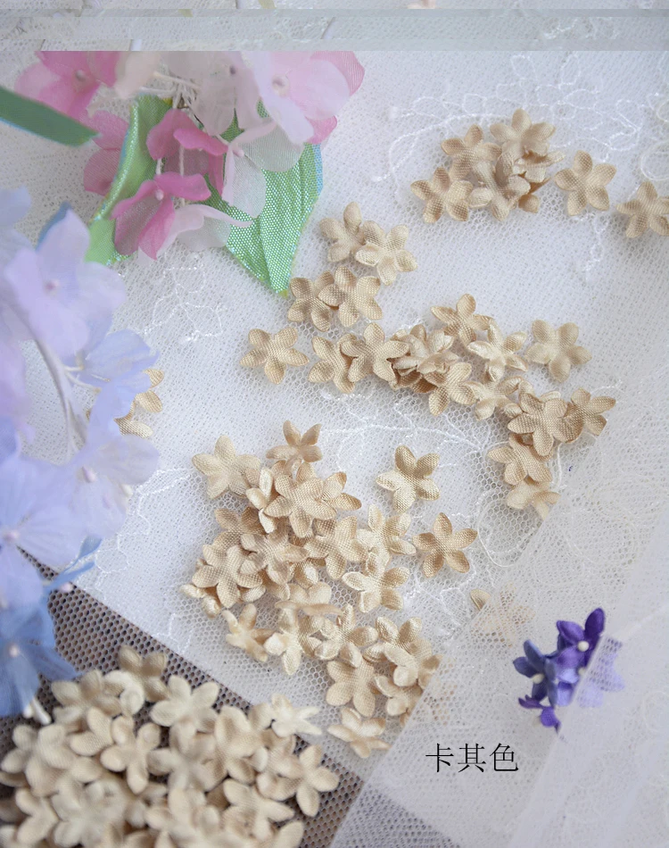 DIY Handgemachte 3D-Blumen Hochzeitskleid-Materialien, Pyrographisches Jeansgarn, Kopfbedeckungsmaterialien, 45 Farben, 100-200 Stück, RS1968 – Detail 5