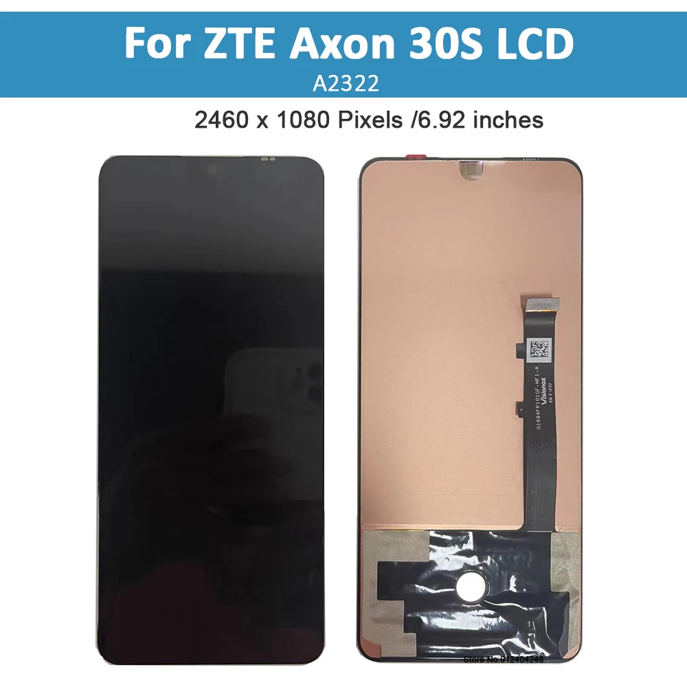 6.92'' Original AMOLED For ZTE Axon 30S LCD A2322 Display Touch Screen Digitizer Assembly For AXON30 S A30S Display Replacement