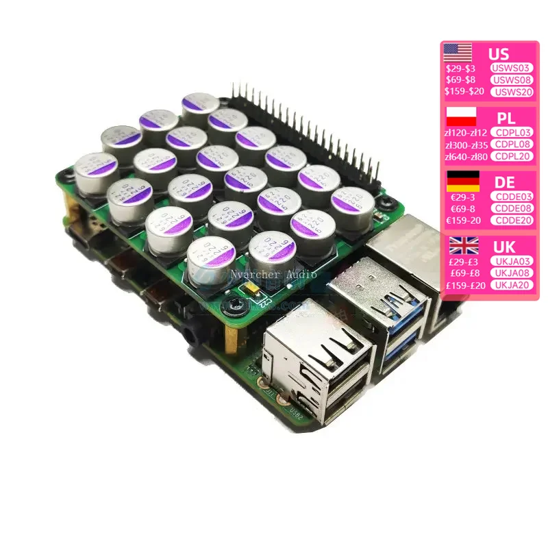 Nvarcher Raspberry Pi DAC Audio Decoder Power Filter Purification supply Moudle 5116uf For Digital Broadcasting