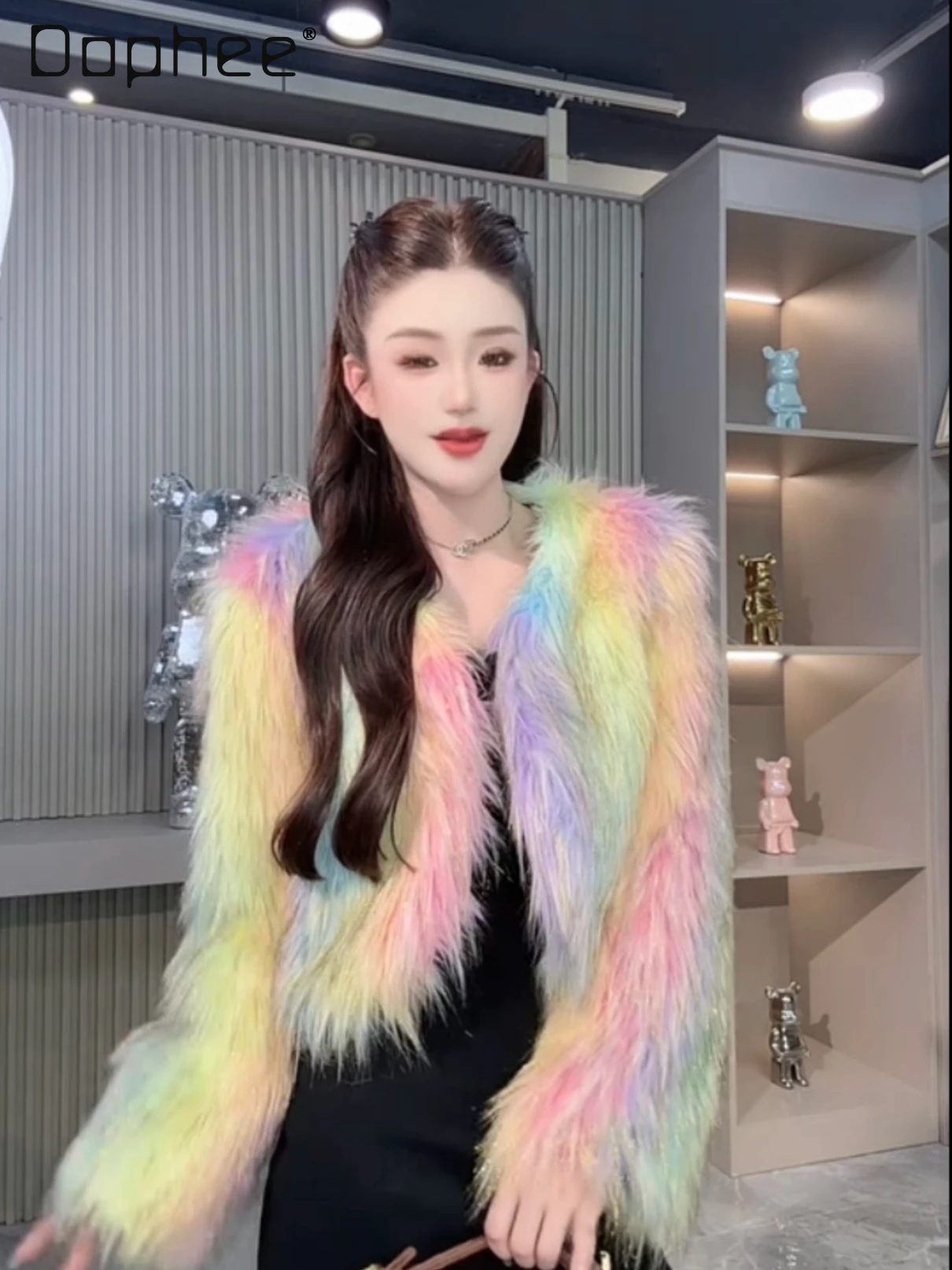 

Autumn Winter New Faux Wool Sheepskin Coat Women Short Style Imitation Lamb Fur Loose Fit Faux Fur Winter Coat Women