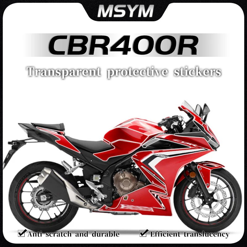 

For Honda CBR400R CBR 400 R cbr 400r Transparent protective film oil tank sticker scratch repair waterproof modification