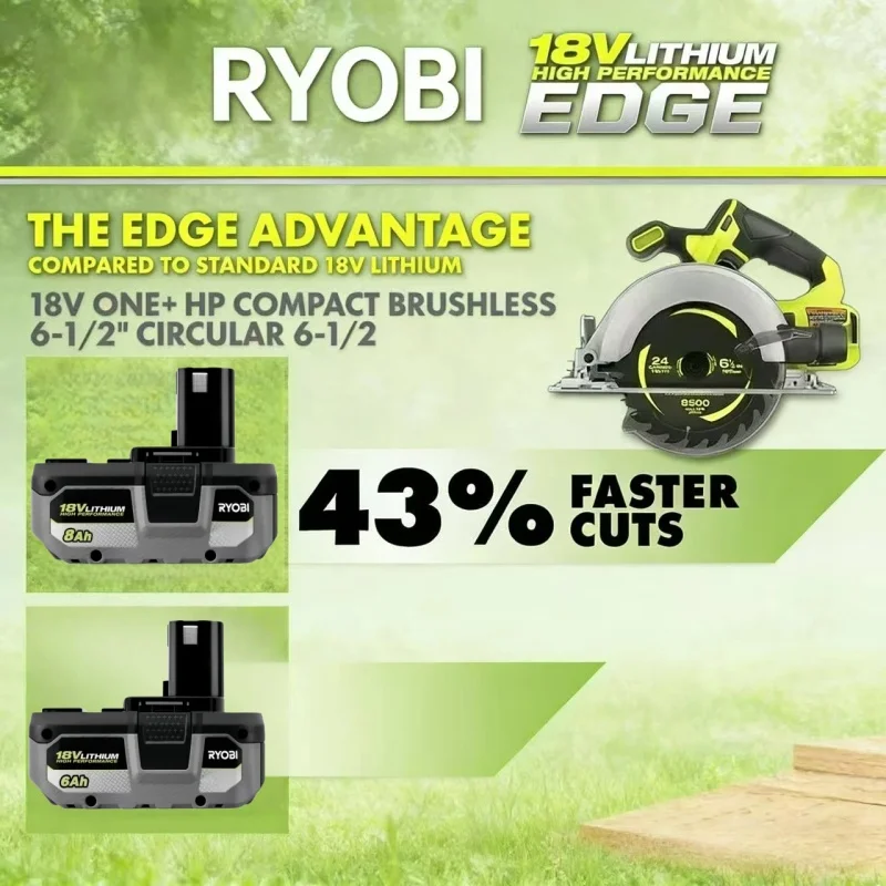 

Аккумулятор RYOBI ONE+ 18В 6.0/8.0Ач, литиевый, перезаряжаемый, высокой емкости, с длительным временем работы, для всех беспроводных электроинструментов серии ONE+