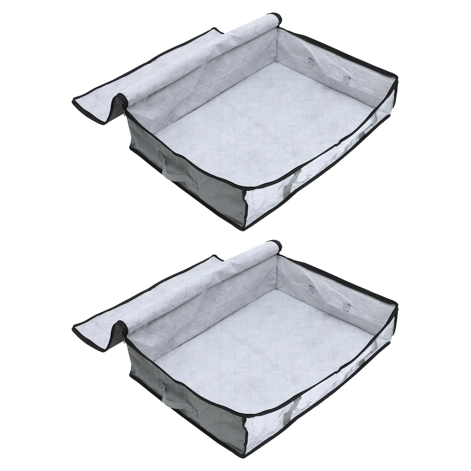 2 قطعة أكياس تخزين القماش السميكة غير المنسوجة مقابض نافذة واضحة سعة كبيرة الملابس لحاف تخزين المنزل المنظمون مقاوم للماء #5