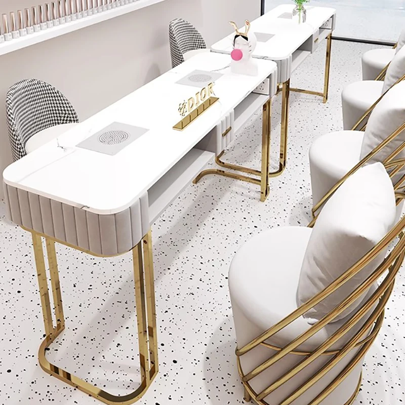 

Современный Изысканный стол для маникюра, белый туалетный столик Nailtech, коммерческая настольная станция для красоты, мебель для ногтей, CY50NT