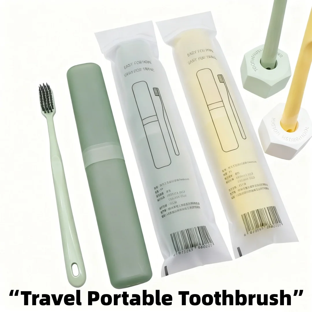 1Travel portable toothbrush+toothbrush box, breathable and dustproof storage box, toothbrush protection box, toothbrush cover