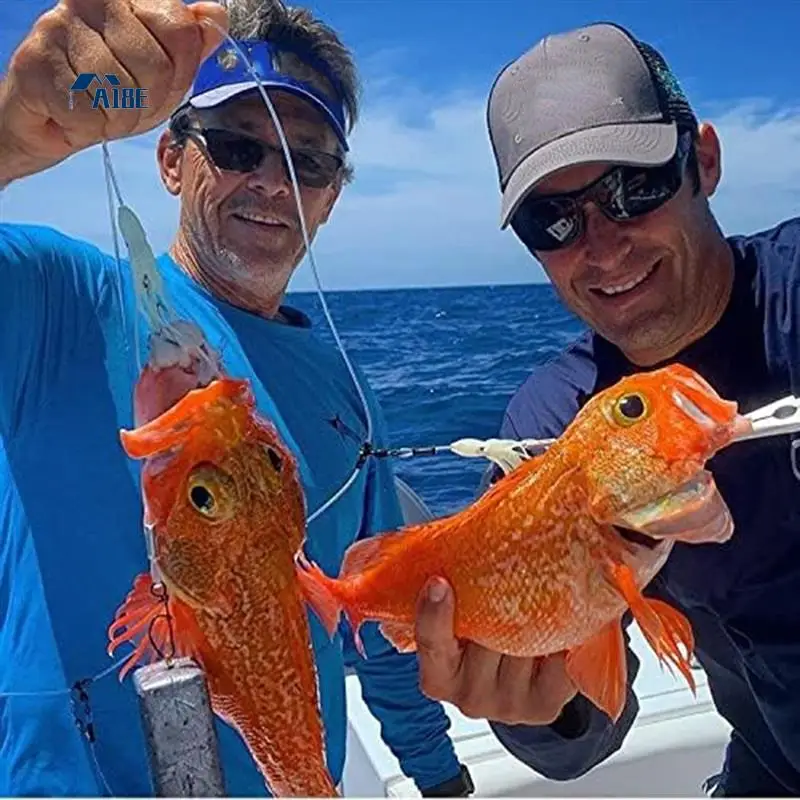 

A18E-Glow Squid Rig Deep Drop Tilefish Rig, отлично подходит для глубокой рыбалки для плитки, Grouper Snapper, нижней рыболовной установки