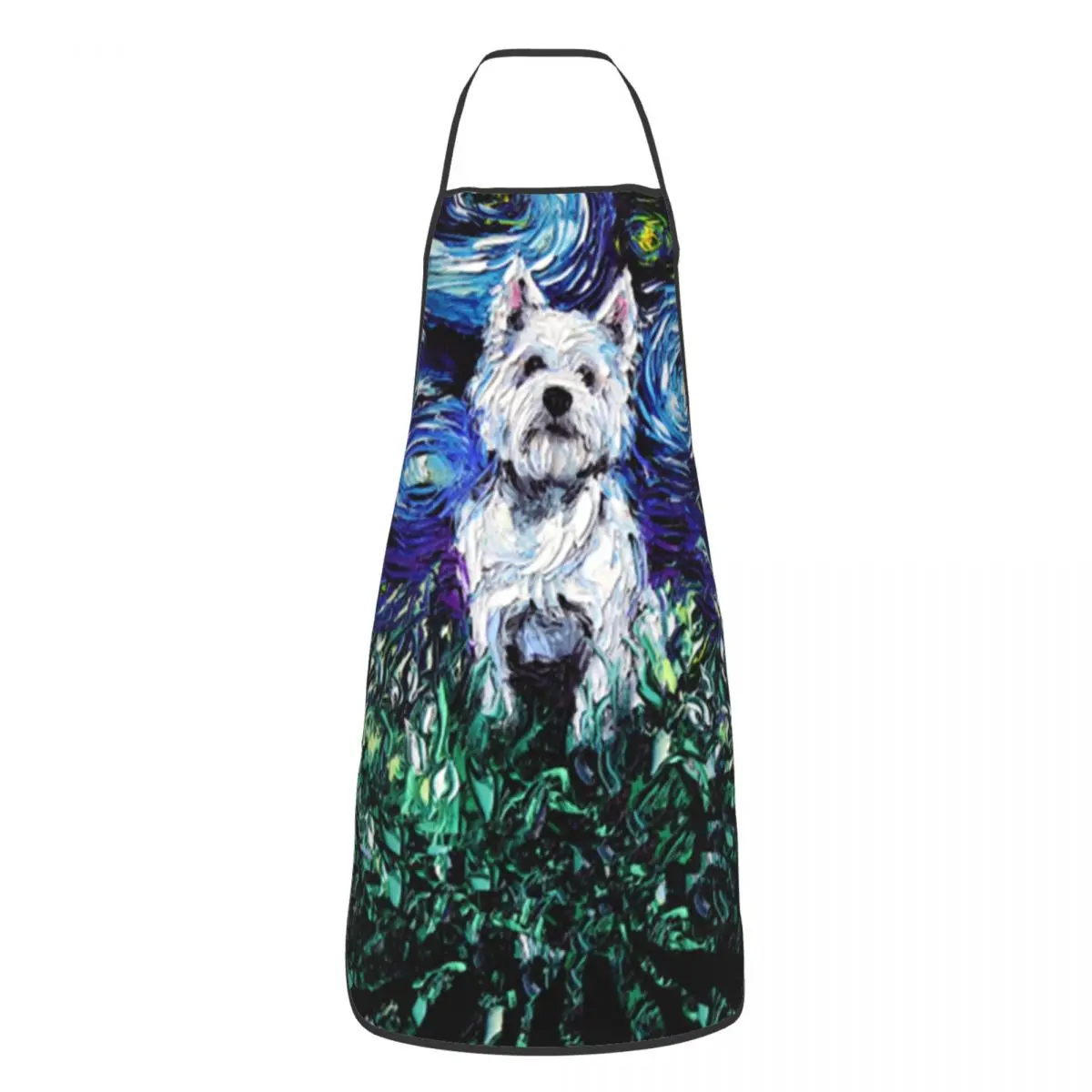 Westie Night Apron for Men Women West Highland White Terrier Dog Adult Unisex Kitchen Chef Bib Tablier Cuisine Cooking Baking