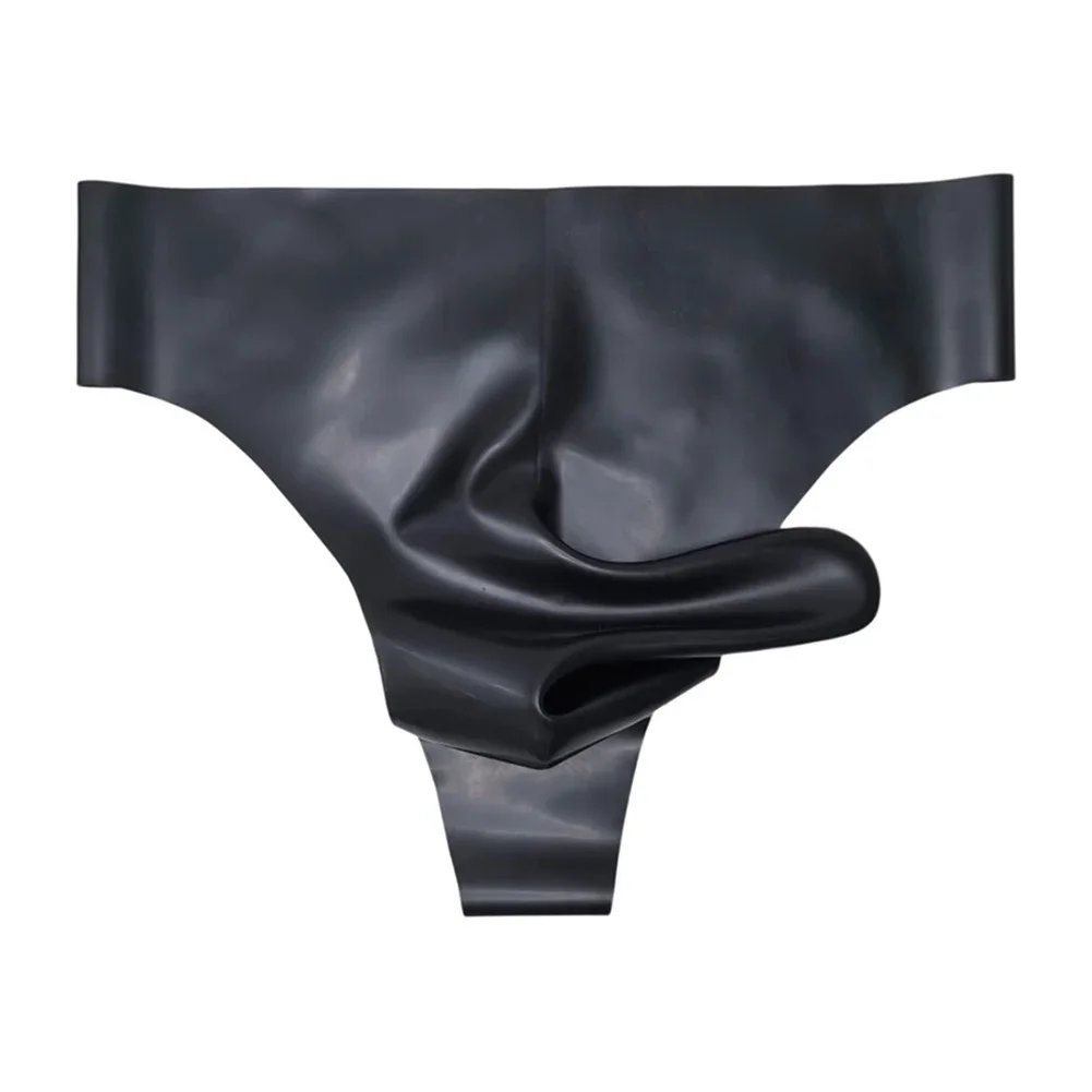 

Mens Latex Underwear Rubber Elephant Nose See Through Briefs Safety Panties Low Rise Lingerie Underpants Elastic G-string Thongs