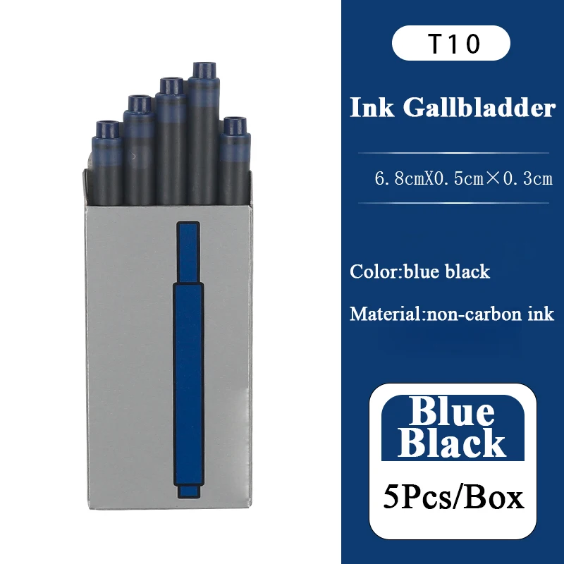 Blue Black Disposable Fountain Pen Ink For Fountain Pens 5PCS German Non-carbon Ink Student Supplies Dropship/Wholesale