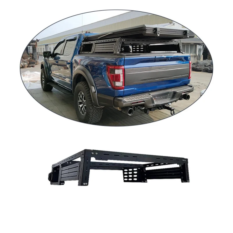 Universal Adjustable Roll Bar Aluminium Alloy Cer Cage Truck Bed Rack for  F150  / RAM1500