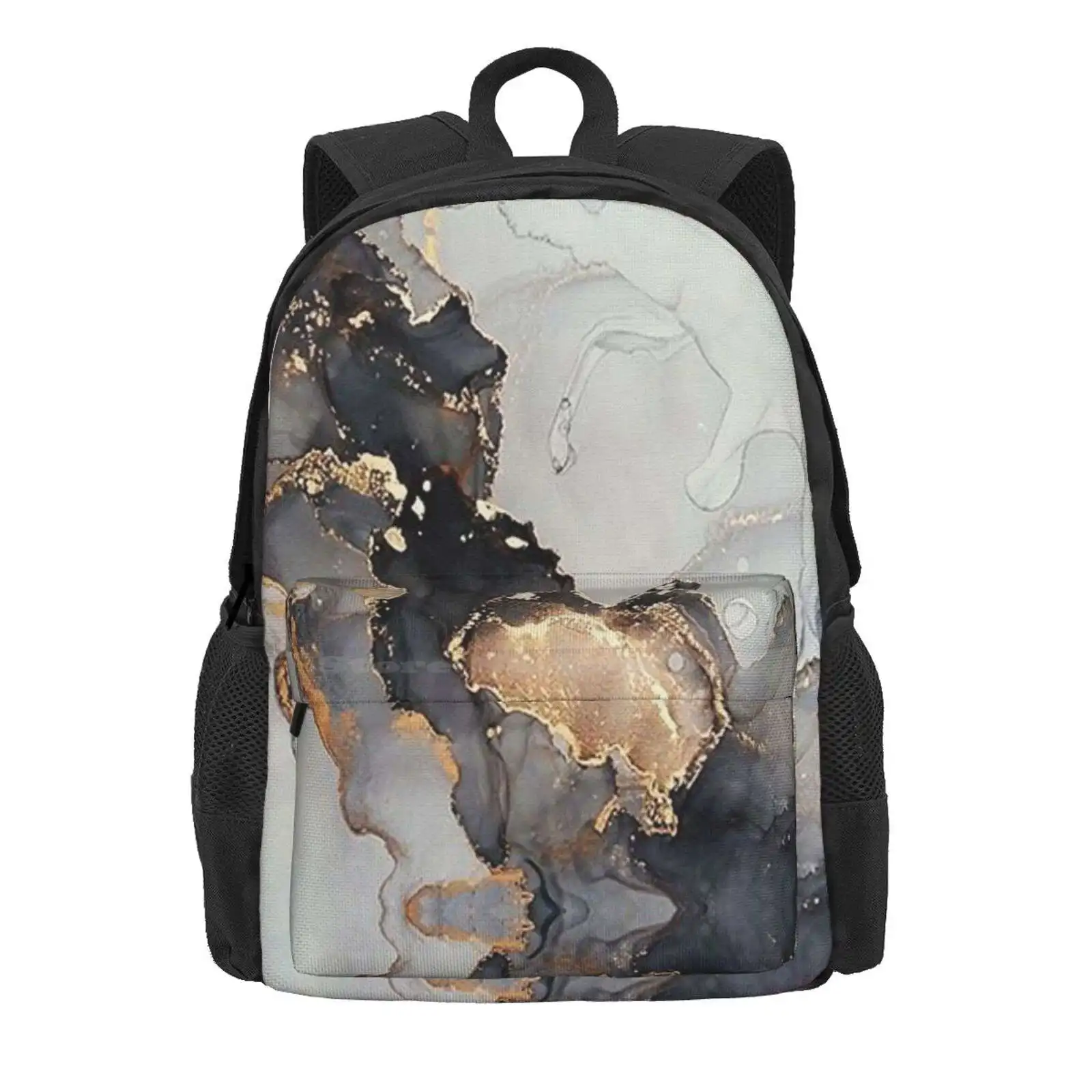 Marble Gray Black Gold Hot Sale Schoolbag Backpack Fashion Bags Gray Marble Or Marble Shell Popular Fashionable Cool Tumbler