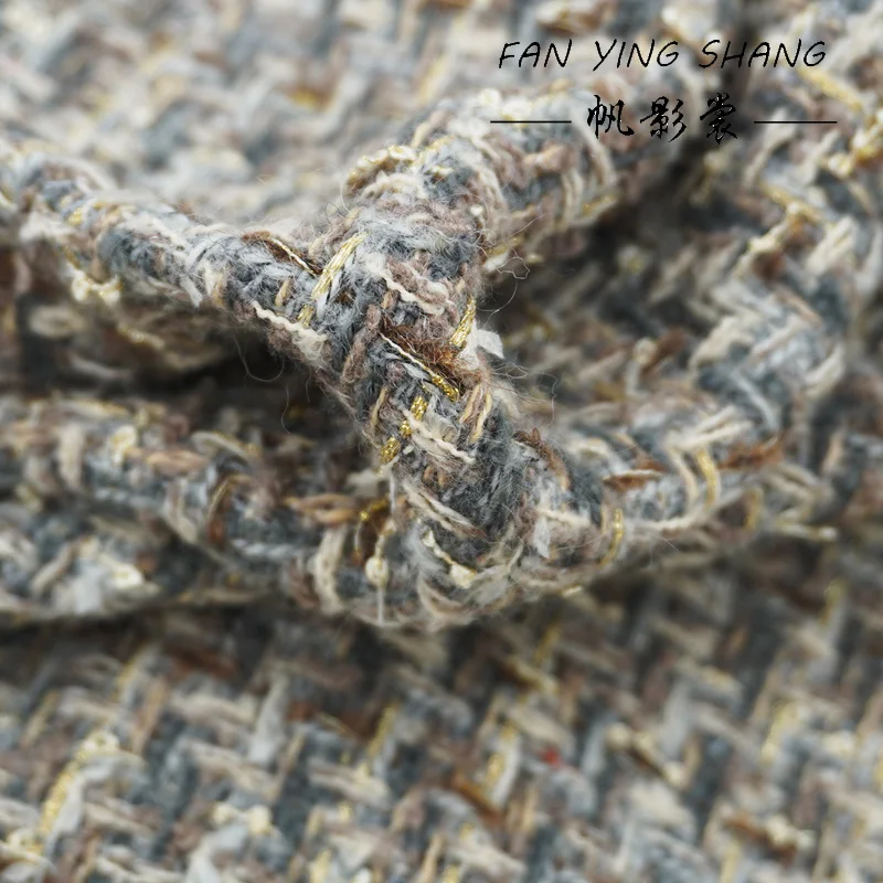 2025 Grey Khaki Brown Special Yarn Cotton Wool Tweed Fabric For Coat Telas Costura Tissus Couture ткань Sewing Stoffe Diy