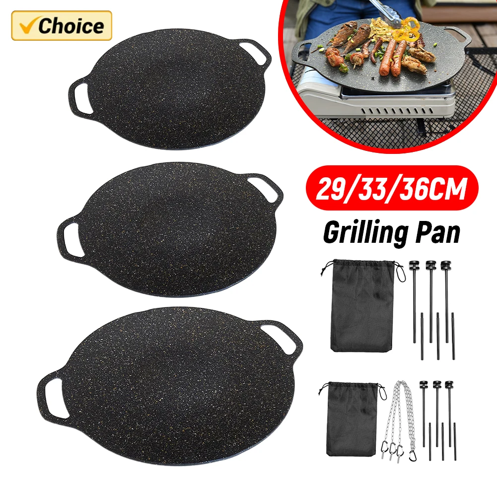 38 cm/36 cm/34 cm Öl Braten Backform Antihaft BBQ Grill Pfanne Mehrzweck für Outdoor Camping Küche Backformen Haushalts Werkzeuge