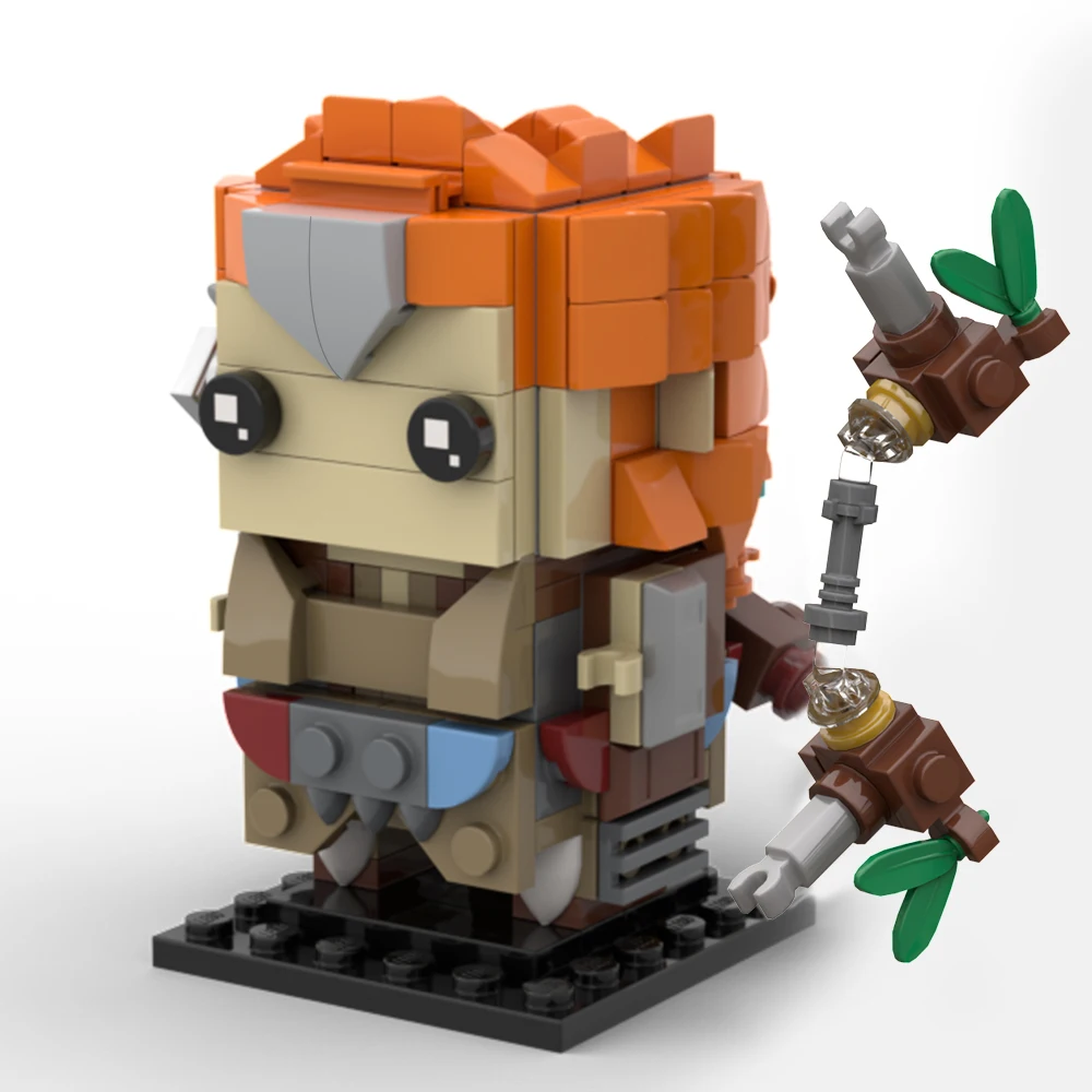 BZB Female Warrior Hunter Games Genshin Model Bricks games Horizons Zero Dawn ALOY Brickheadz Building Blocks Set Kids BEST Toys