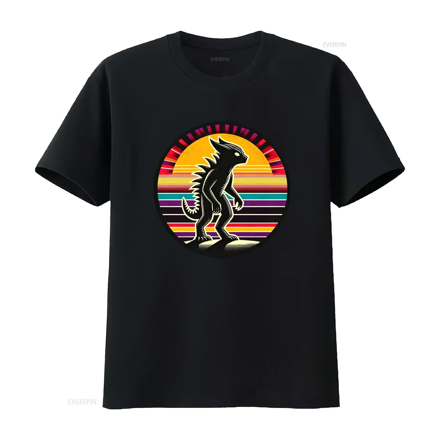 Chupacabra T Shirt Silhouette Mythical Creatures Folklore Cryptid Lover vintage Washed Breathable Stylish Versatile Stretched