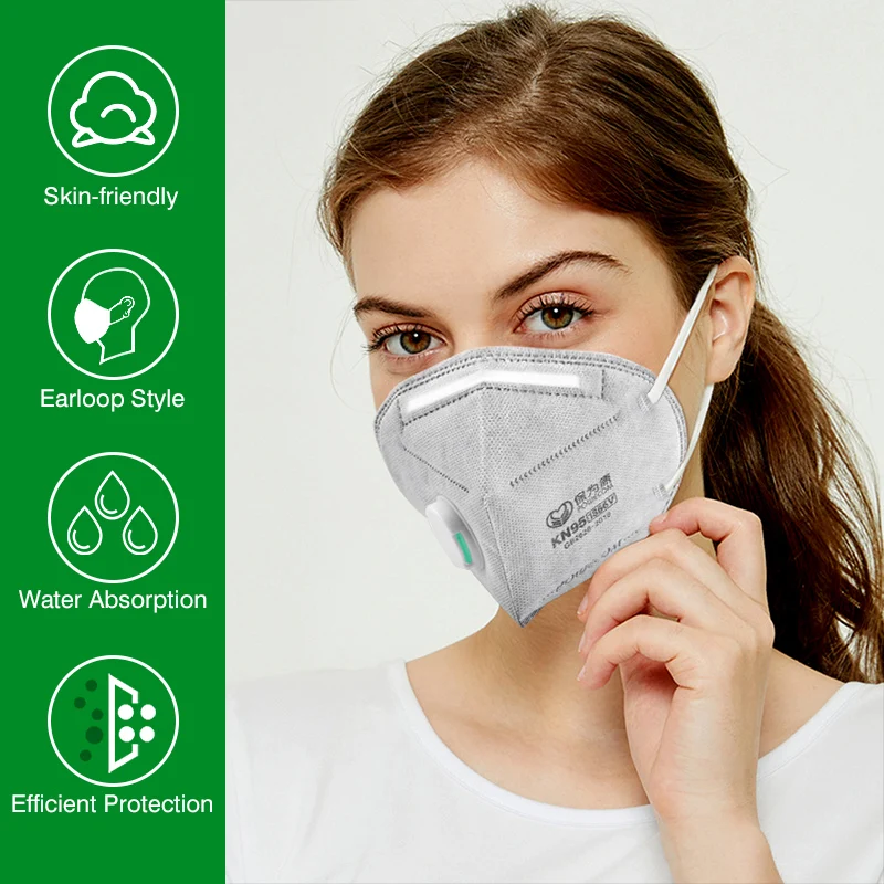 POWECOM KN95 Masks Activated Carbon kn95mask with Valve 1866V Mask Safety Face Mouth Mask tapabocas Adult Masks