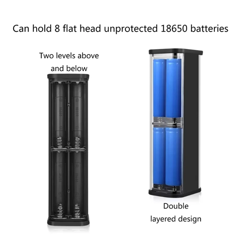 DIY Power Sources Box 18650 Battery Holder 8 Slot,With High Efficiency Charging Digital Display Screen