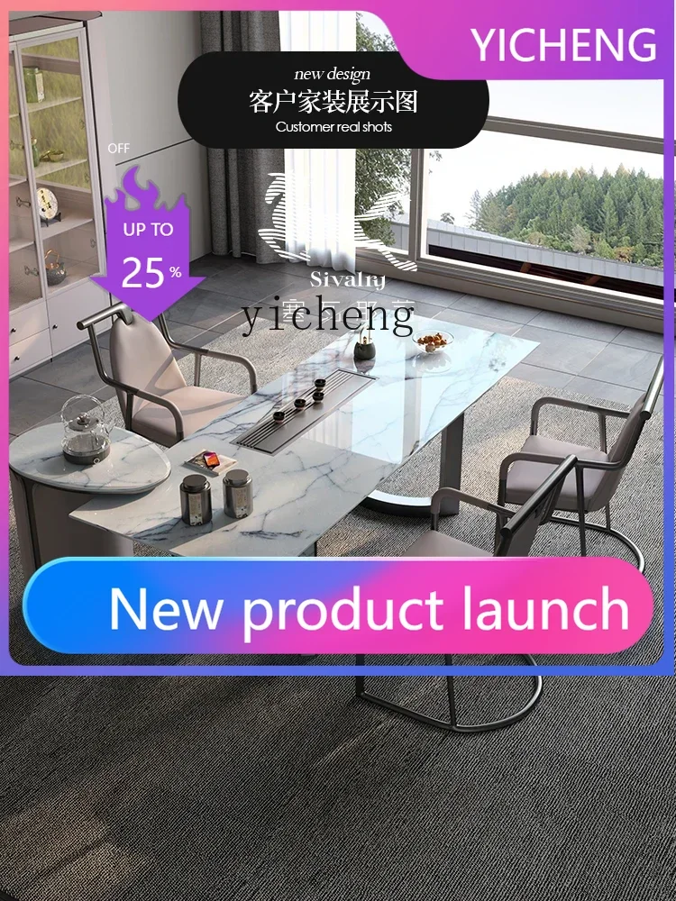 

Light Luxury Master Chair Office New Chinese Study Master Stainless Steel Tea Table and Chair