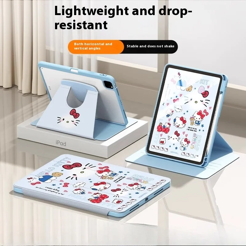 

Чехол MINISO Hello Kitty для iPad Funda IPAD A16 11 дюймов Pro 4 5 6 Air 3 4 5 Защитный чехол для планшета Mini 6 7 10 11th Stand Cover