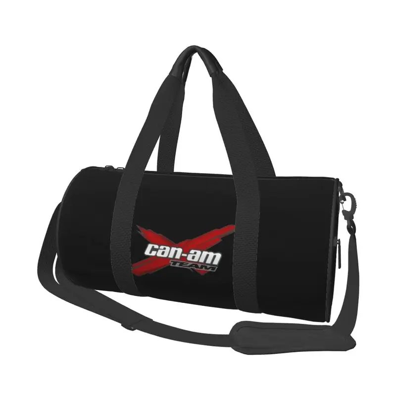 

Can Am Team Print Round Travel Duffel Bags Unisex Foldable Luggage Bag Sport Gym Yoga Bag with Shoe Compartment Wet Pocket