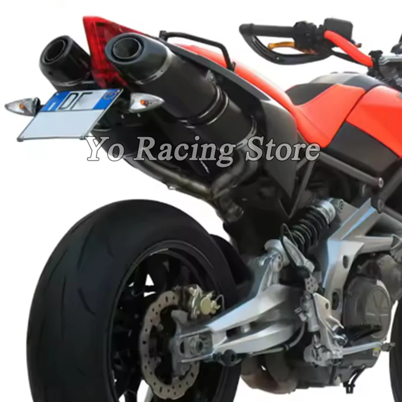 Motorcycle Exhaust Escape Carbon Fiber Middle Link Pipe DB Killer Muffler Slip On For Aprilia Shiver 900 Shiver900 2017 - 2021 5