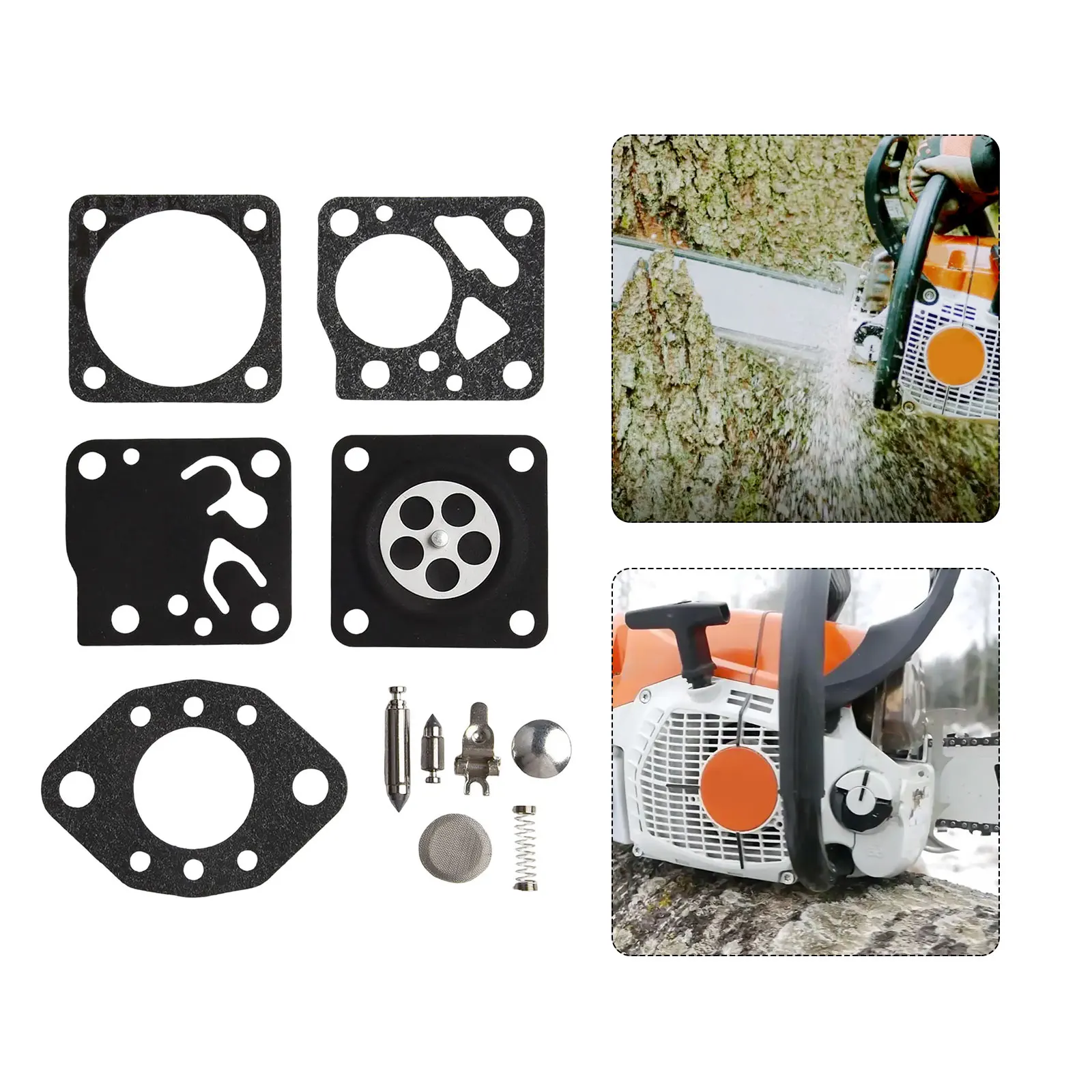 9Pcs Metal Carburetor Kit For Tillotson RK-13HU And RK-14HU Models For Tillotson HU Model Carburetors Replacement Garden Tools