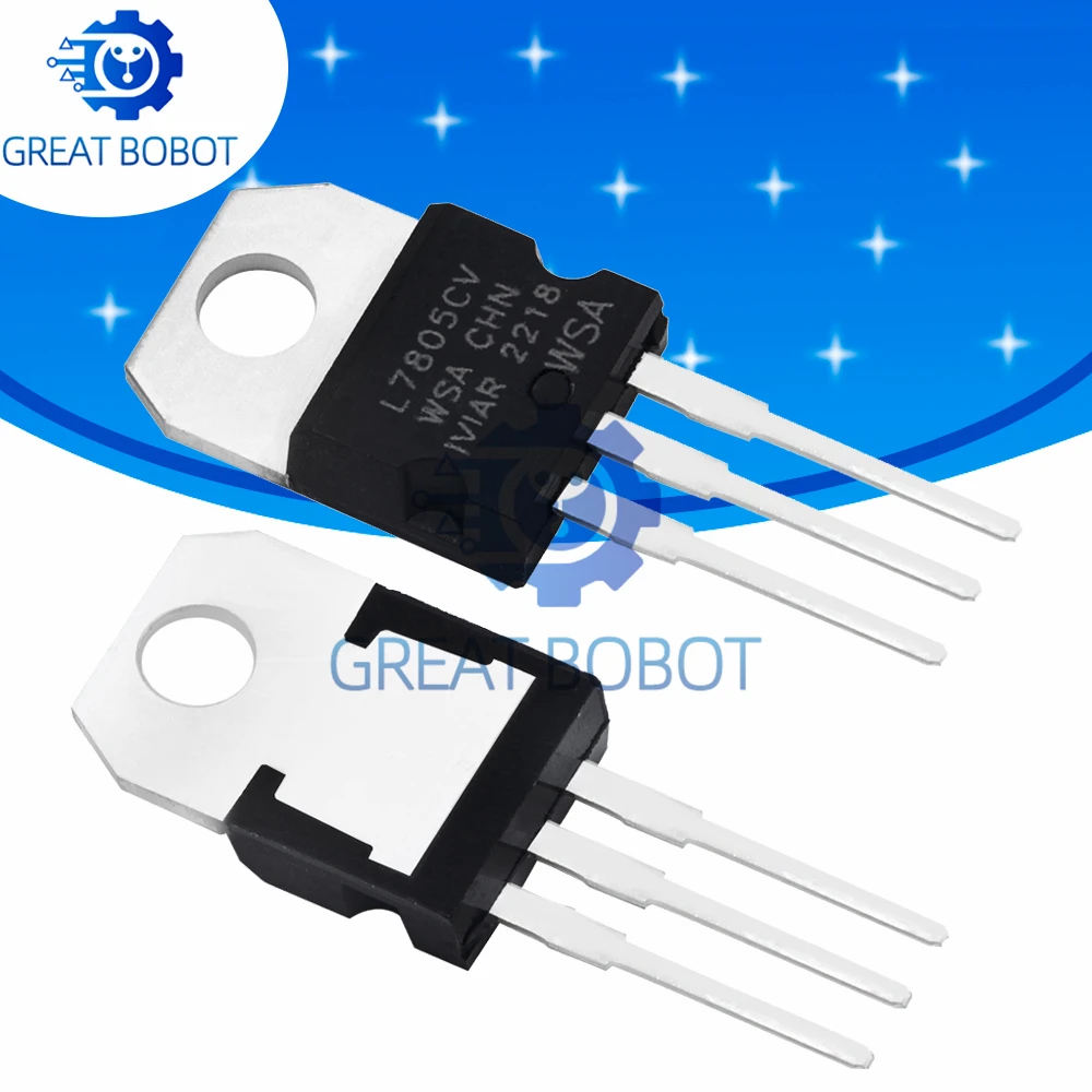 100-Pack LM7805 L7805CV Regulator - Maker-Friendly TO-220 5V 1.5A IC for DIY Power Builds