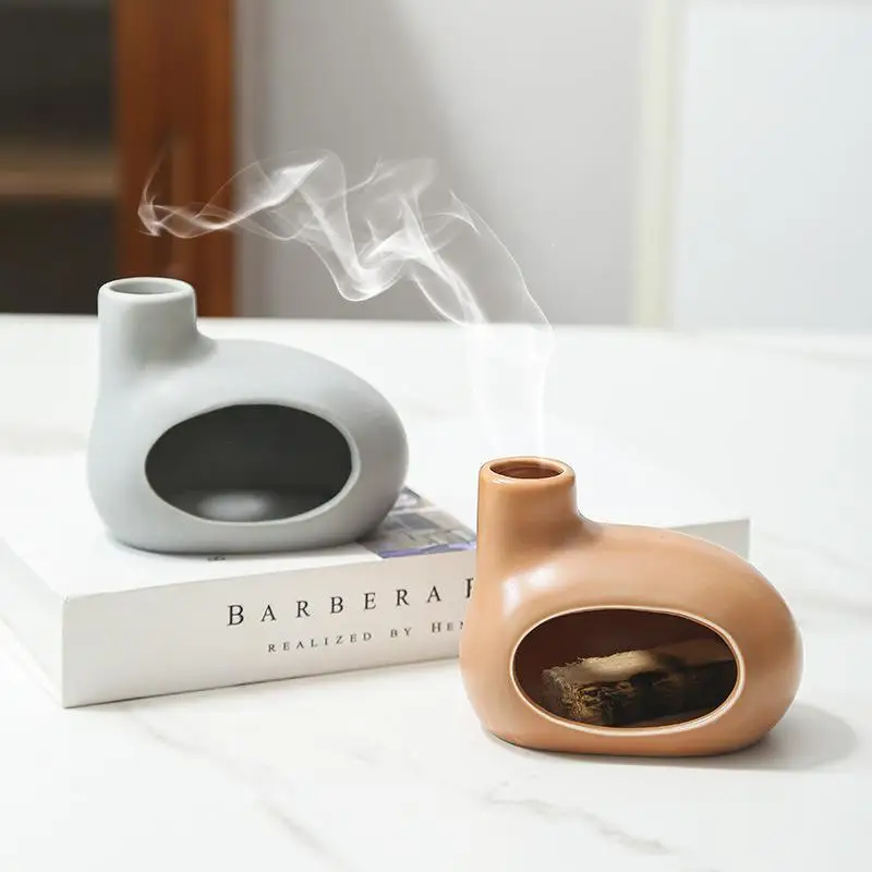 Palo Santo Holder Incense Cone Burner Ceramic Chimney Incense Holder Smudge Bowl for Dining Room Yoga Bedroom Birthday Gift