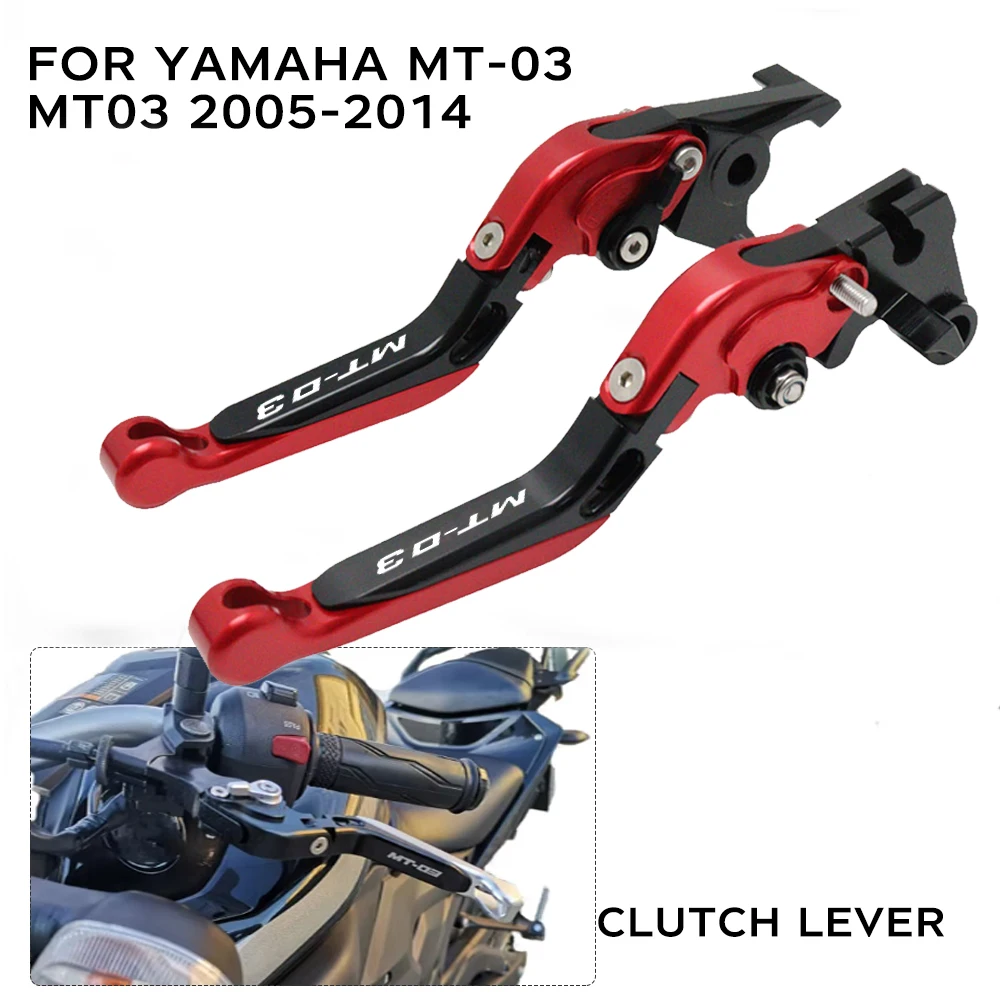 

For Yamaha MT-03 2005-2014 Motorcycle Brake Clutch Lever 90° Folding Extendable CNC Aluminum Short Handle Levers Suit