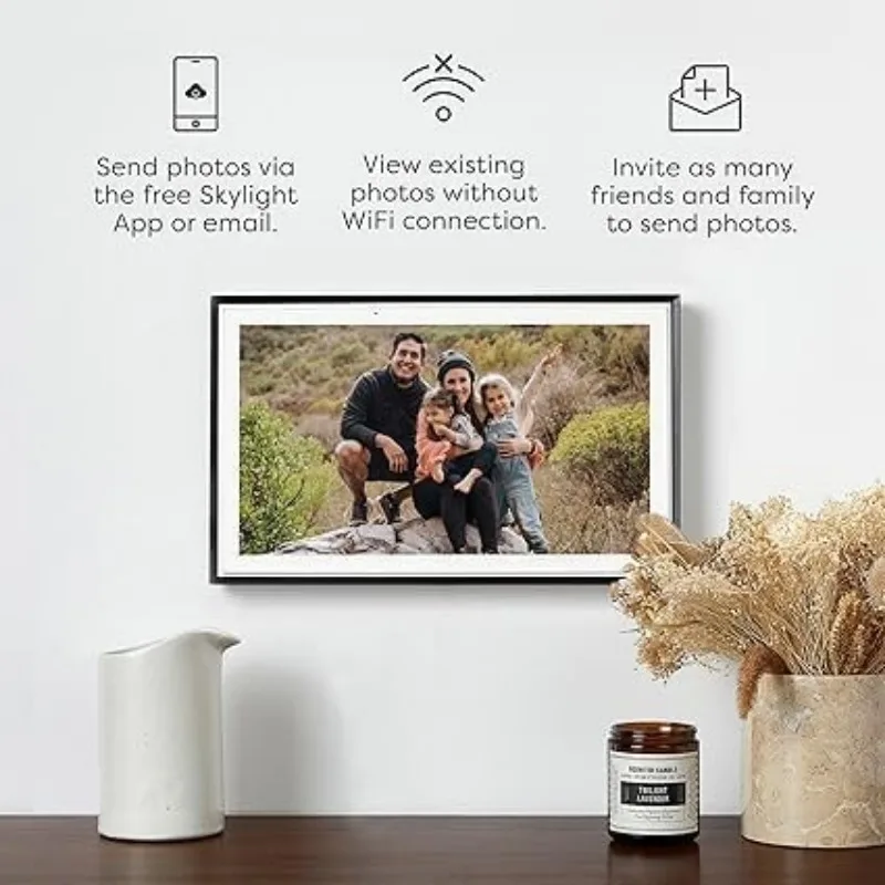 Marco de fotos Digital con WiFi, pantalla táctil con carga desde el teléfono