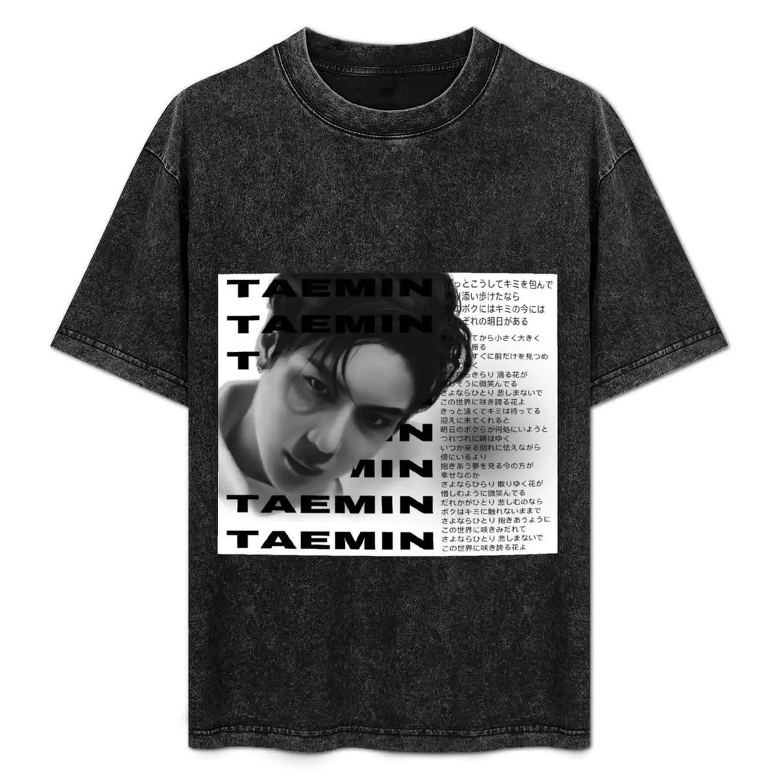 

TAEMIN SHINee black and white T-Shirt quick-drying Blouse plain for a boy Men's t-shirt