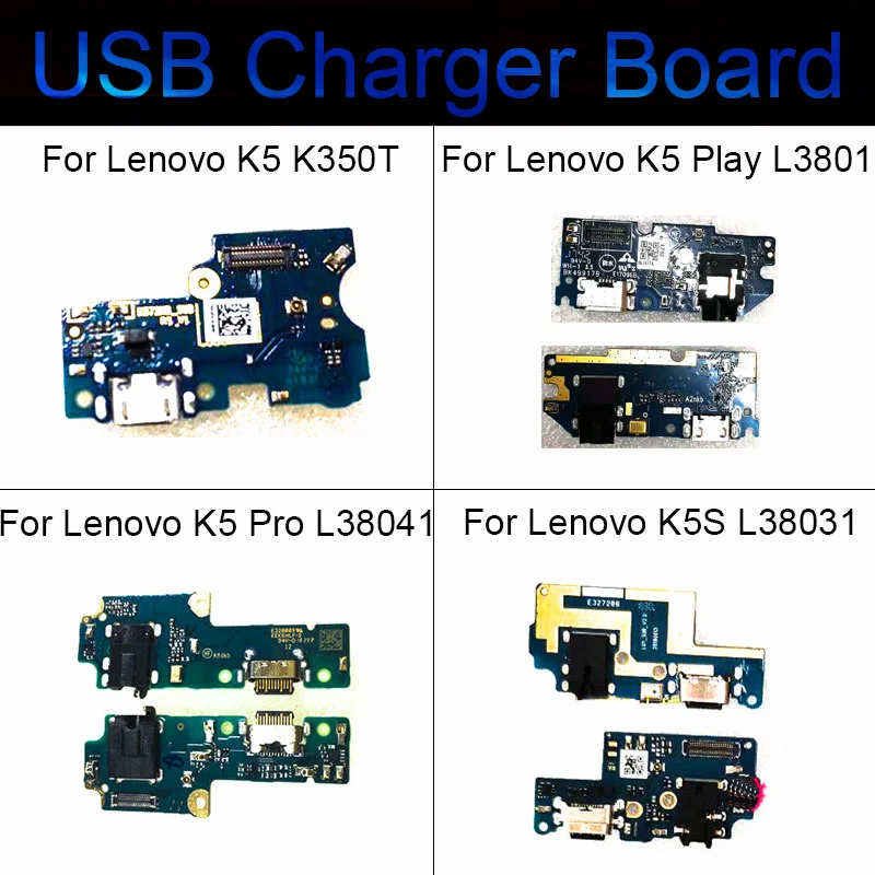 USB Charger Port Board For Lenovo K5 K350T/K5 Play L38011/K5 Pro L38041/K5S L38031 Charging Dock Connector Plug Flex Cable Parts