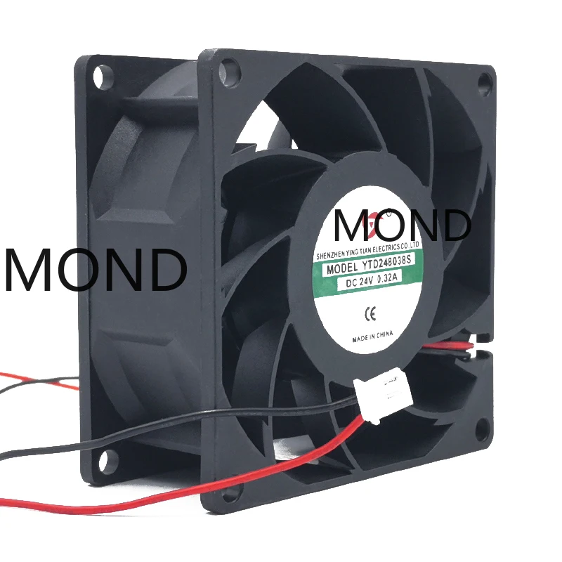 YTD248038S Server Cooling Fan 24V 0.32A 8CM 8038 Flow CPU Welding Machine Frequency Converter Inverter Cooler Radiator