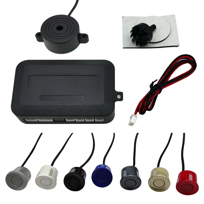 

Car 4-Probe Reversing Sensor Car Reverse Parking Detectors With Buzzer Beeps Indicator 12V Car Parking Sensor