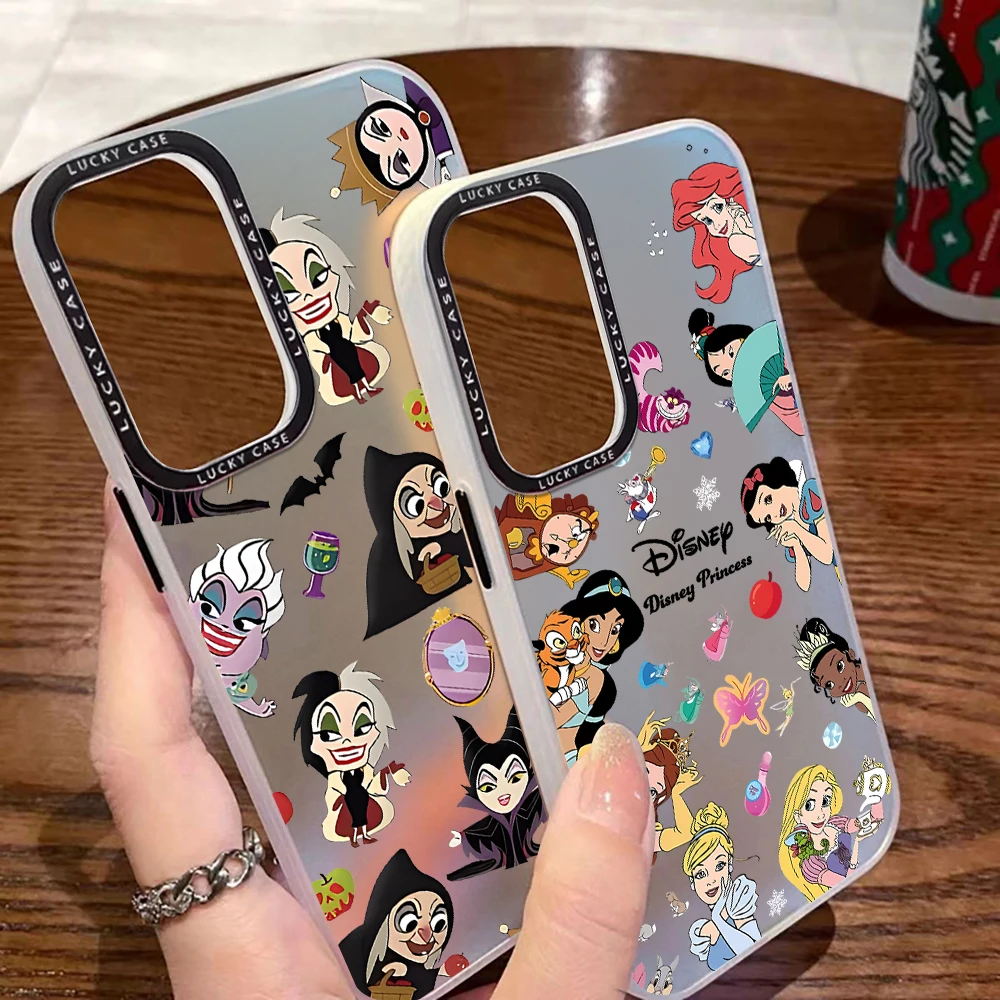 Cartoon Phone Case for Disneys Princess Xiaomi Redmi 12C 10 10C 9 9A 9C 9T Note 12 11 10 8 K40 A1 5G Matte Gradient Luxury Cover