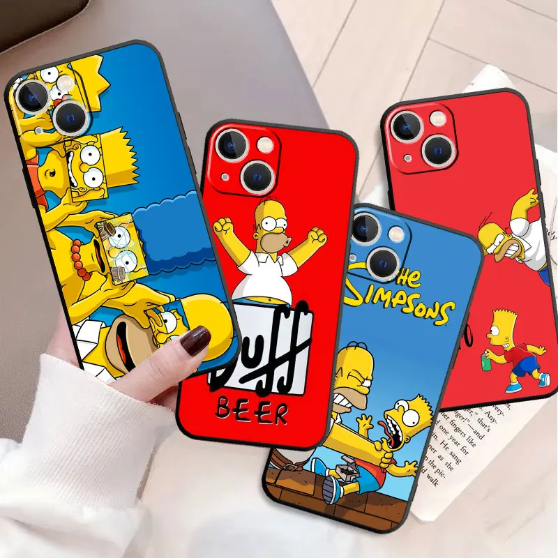 Case For Apple iPhone 15 14 13 11 Pro Max 12 Mini X XS XR SE 7 8 Plus + Funda Silicone Phone Cover Cool Man The Simpsons