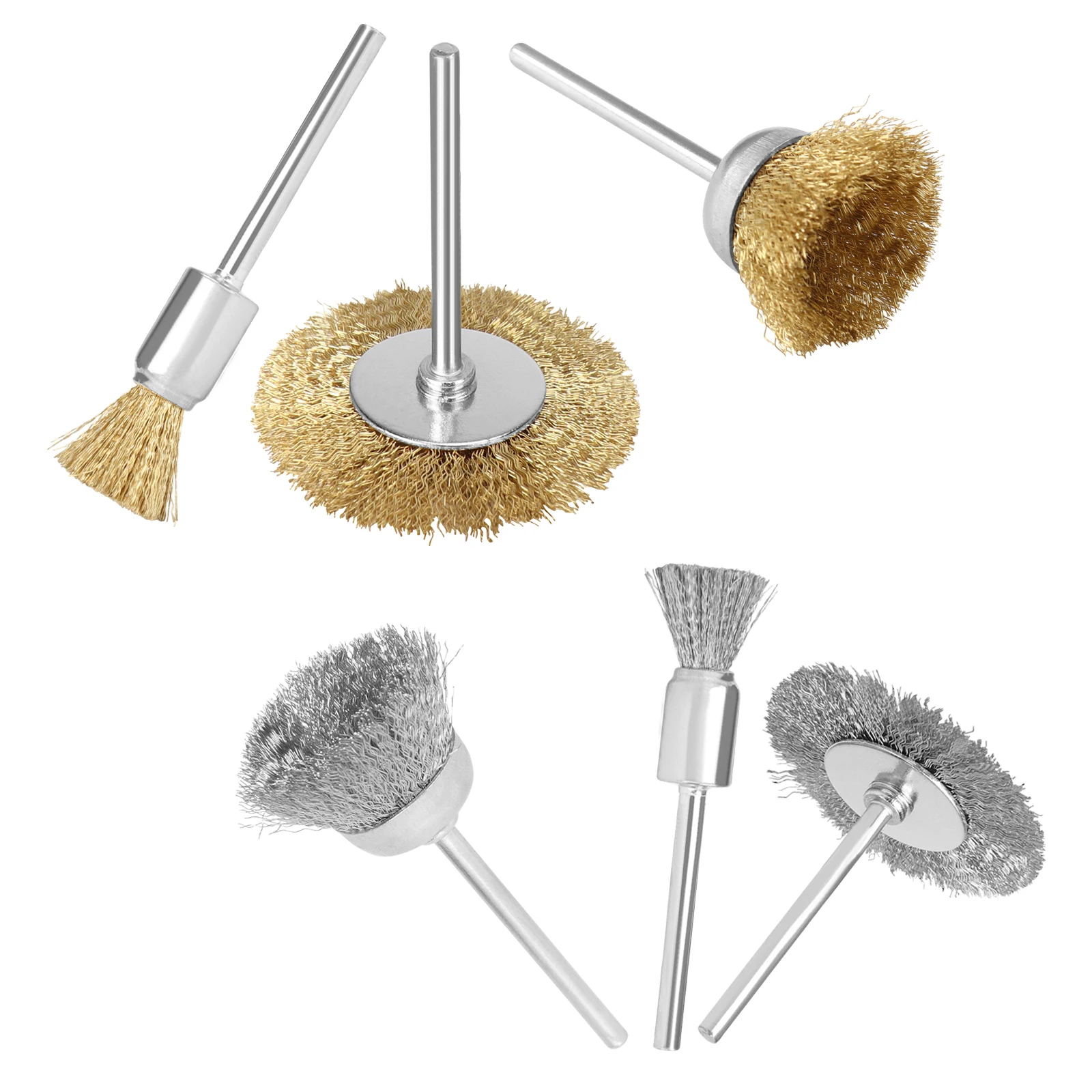 20Pcs Escova De Arame De Aço Mini Kit De Escova De Arame De Cobre Escova De Rebolo para Ferramentas Rotativas Dremel Metal Rust Remoção Escova Set