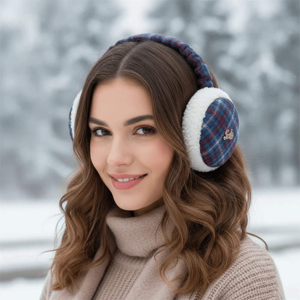 غطاء للأذنين شتوي منقوش بتصميم عتيق على الموضة تسمية قابلة للطي لتدفئة الأذن سميكة وحماية من البرد أضعاف واقي أذن للرجال