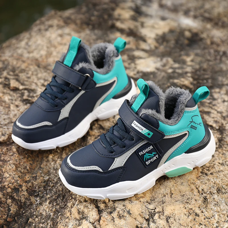 أحذية أطفال كاجوال مضيئة للأولاد أحذية رياضية شتوية دافئة من القطيفة للأطفال خفيفة الوزن غير قابلة للانزلاق أحذية رياضية للمشي لمسافات طويلة #5